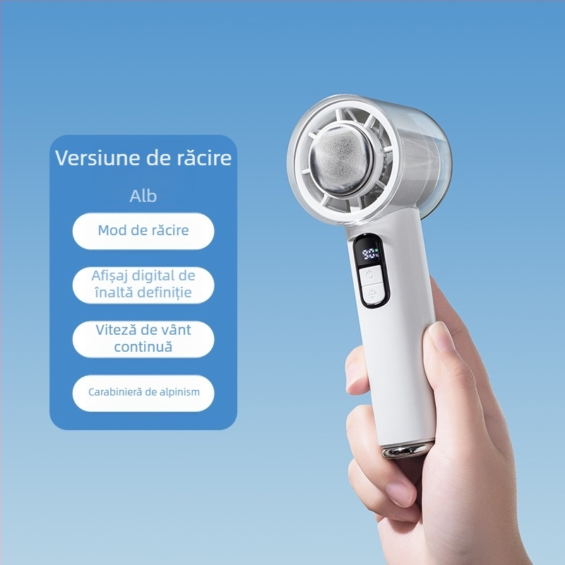 2026 Noul model ventilator de mână, viteză mare, senzație de gheață, mic și silențios, mini răcitor cu gheață, portabil pentru exterior cu carabină 2537F
