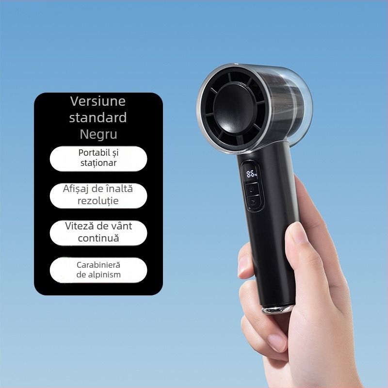 2026 Noul model ventilator de mână, viteză mare, senzație de gheață, mic și silențios, mini răcitor cu gheață, portabil pentru exterior cu carabină 2537F