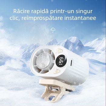 Ventilator clip X30 pentru exterior, USB reîncărcabil, portabil, răcire cu gheață, 5 trepte, motor brushless