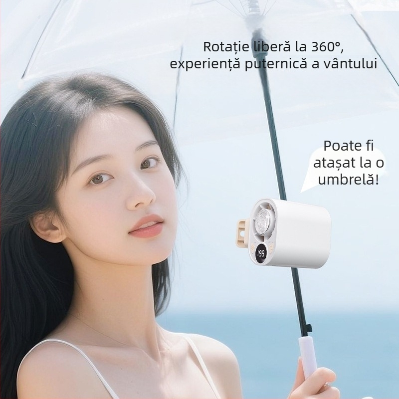 Ventilator clip X30 pentru exterior, USB reîncărcabil, portabil, răcire cu gheață, 5 trepte, motor brushless