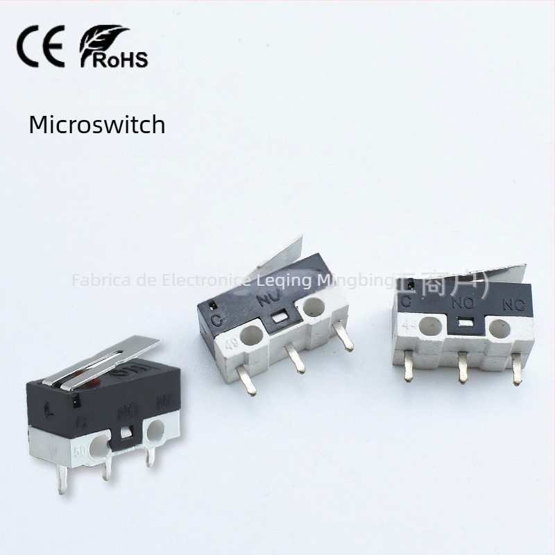 KW10 micro întrerupător miniature cu tijă dreaptă, 3 pini, contact momentar, întrerupător limitator