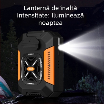 Ventilator de talie pentru exterior și șantier, ventilator USB mini, cu viteză mare și baterie încorporată