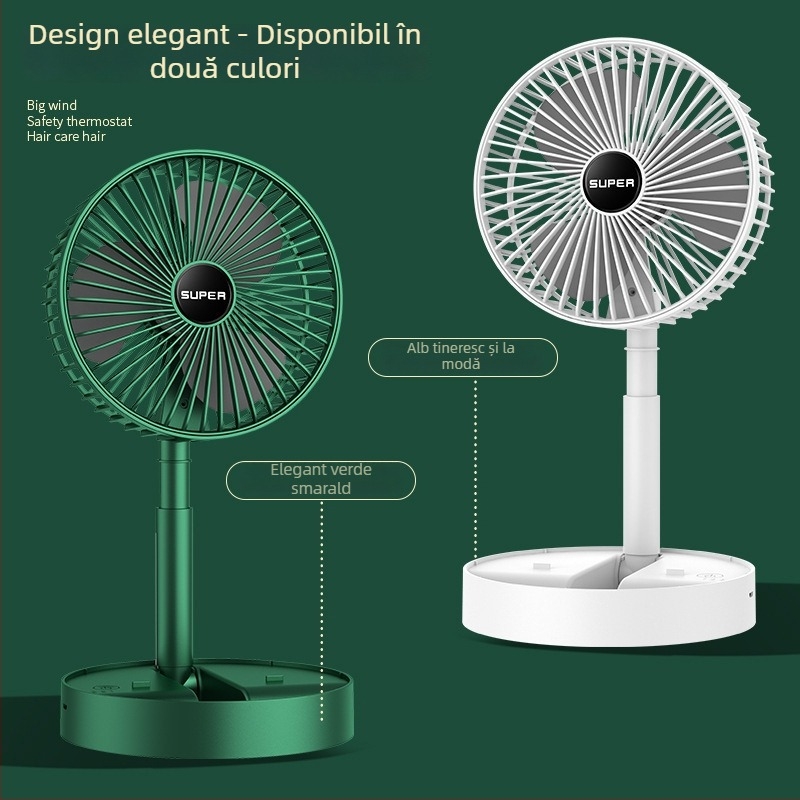 Ventilator de birou USB, multifuncțional, cu braț telescopic, pentru cămine studențești