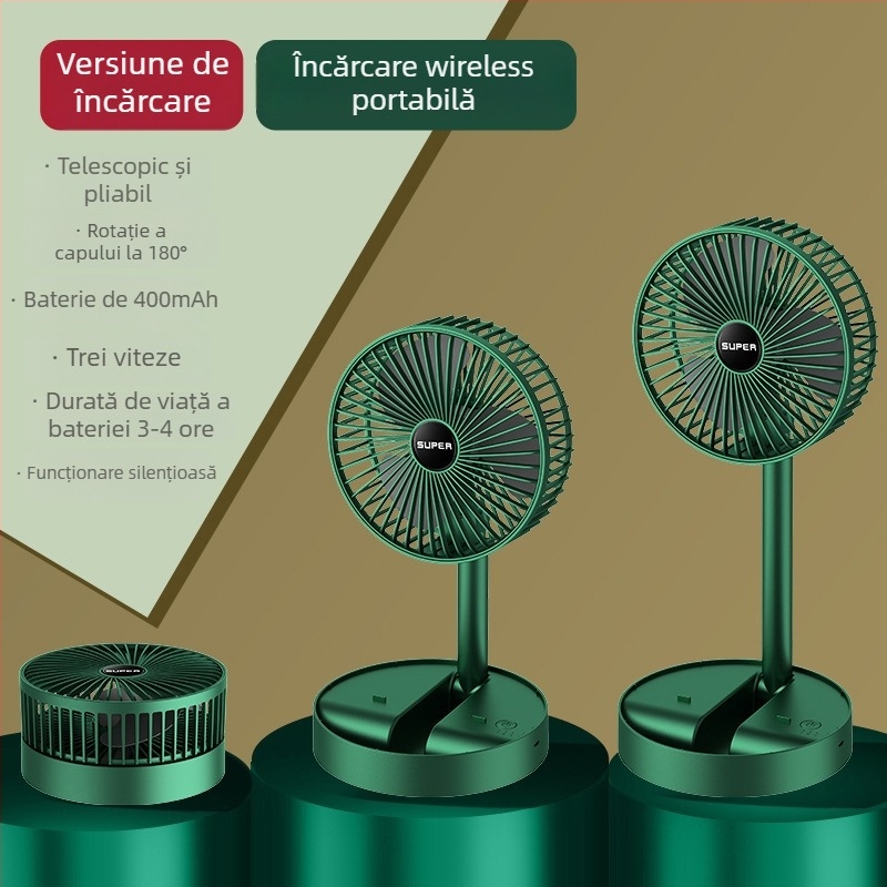 Ventilator de birou USB, multifuncțional, cu braț telescopic, pentru cămine studențești