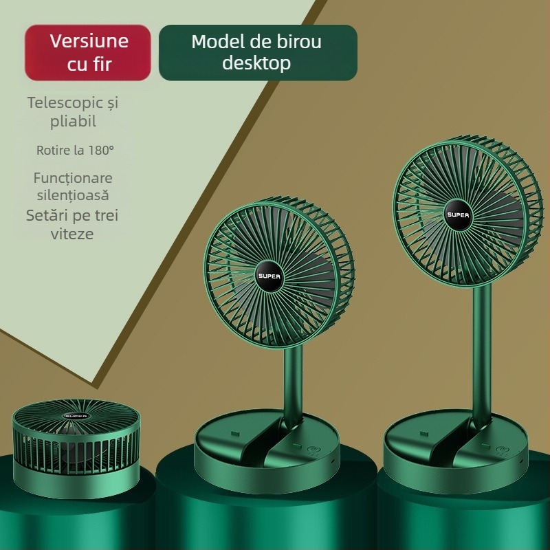 Ventilator de birou USB, multifuncțional, cu braț telescopic, pentru cămine studențești