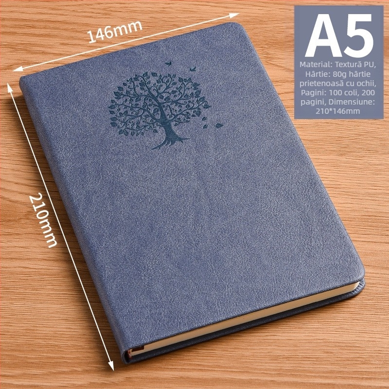 Carnet de notițe A5, design minimalist, jurnal retro, compact