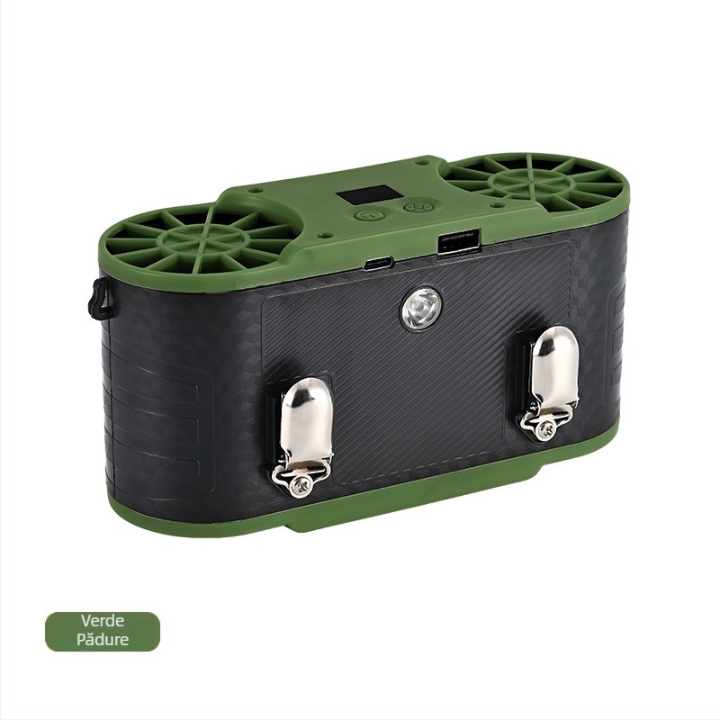 Ventilator de talie USB reîncărcabil, portabil clip-on pentru utilizare în exterior, ventilator mic de mână, cu funcție bancă de energie (4000–6000 mAh)