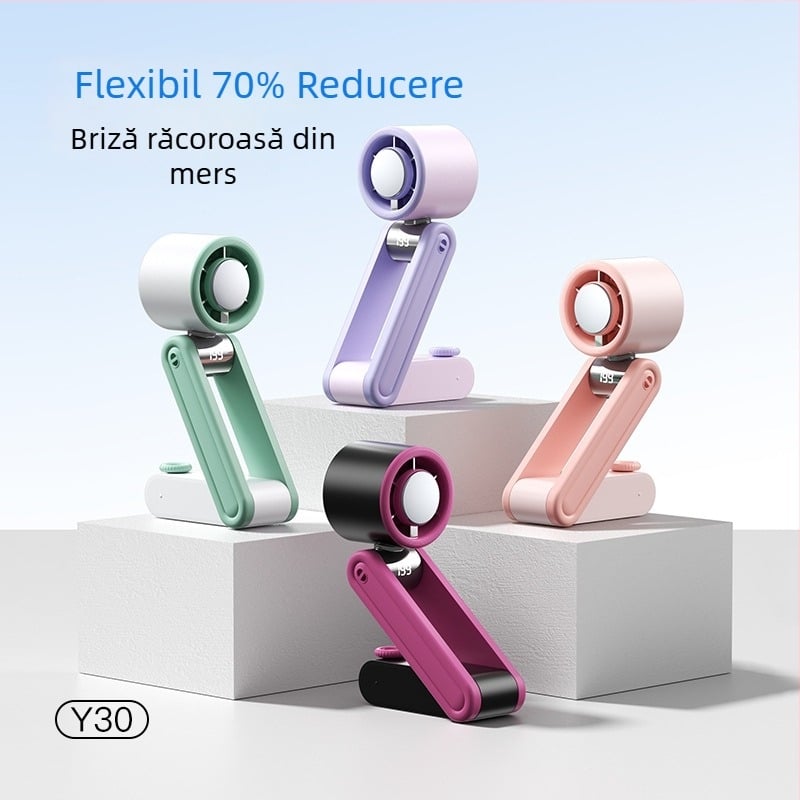 Ventilator mini cu răcire termoelectrică prin gheață — pentru Mână, Gât și uz desktop; baterie încorporată 2000–4000mAh, USB, 5 palete