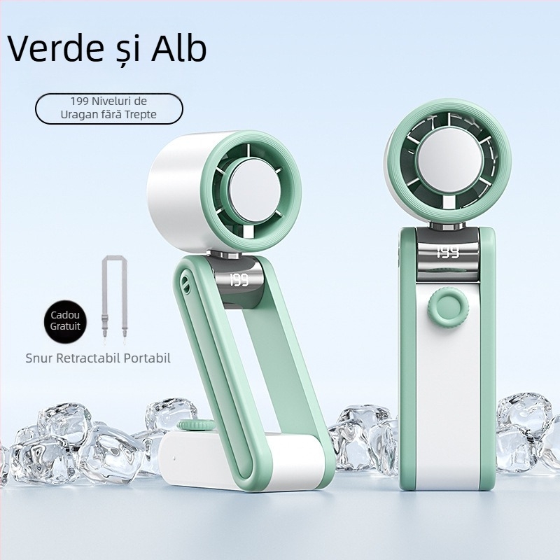 Ventilator mini cu răcire termoelectrică prin gheață — pentru Mână, Gât și uz desktop; baterie încorporată 2000–4000mAh, USB, 5 palete