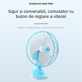 Meishier Ventilator mic, silențios, cu capul în mișcare, pentru birou și casă, clip-on sau montaj pe perete