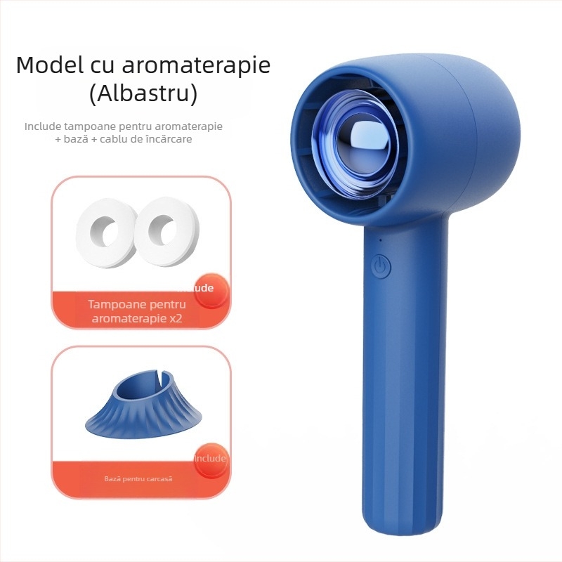 Ventilator USB portabil exterior, mini, cu aromaterapie, 3 trepte de viteză, de mână, motor brushless