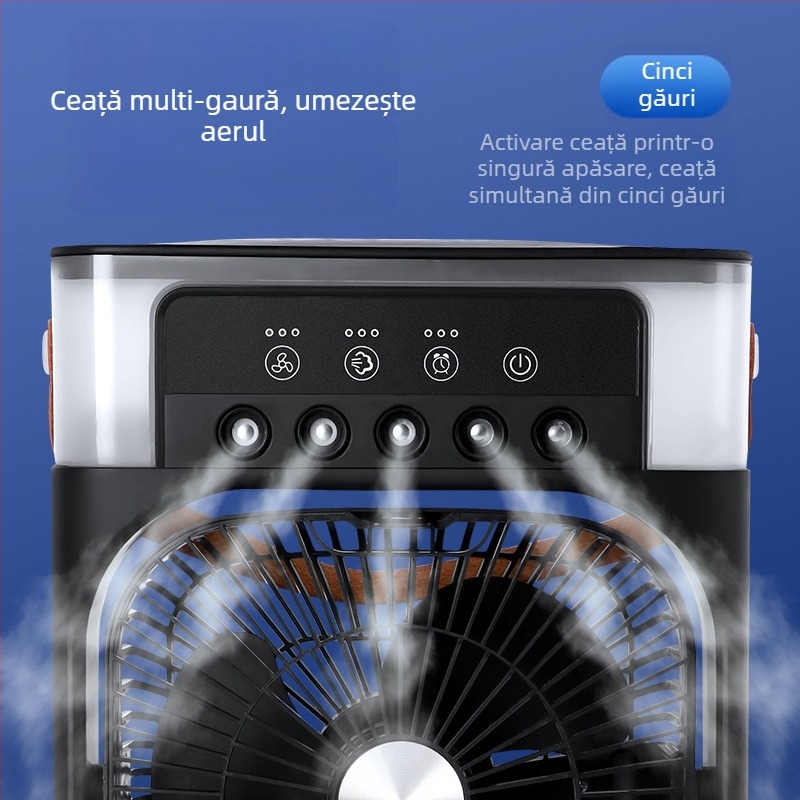 Ventilator de birou cu pulverizare de umidificare și lumini colorate, model UAB