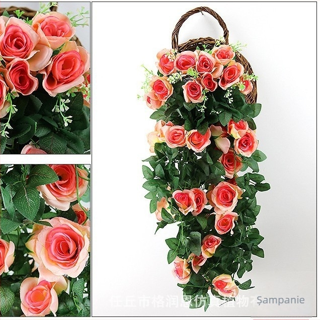 Buchet de trandafiri artificial, viță de flori pentru decor pe perete și decor de casă