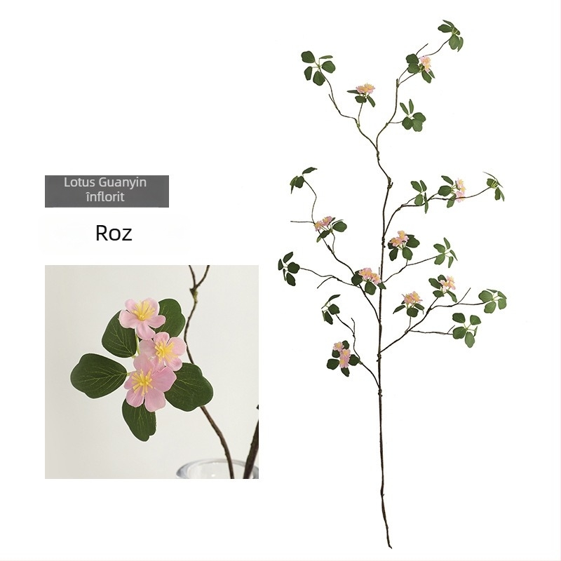 Aranjament floral artificial în stil Zen chinezesc, cu viță verde și frunze de lotus, pentru decor de birou