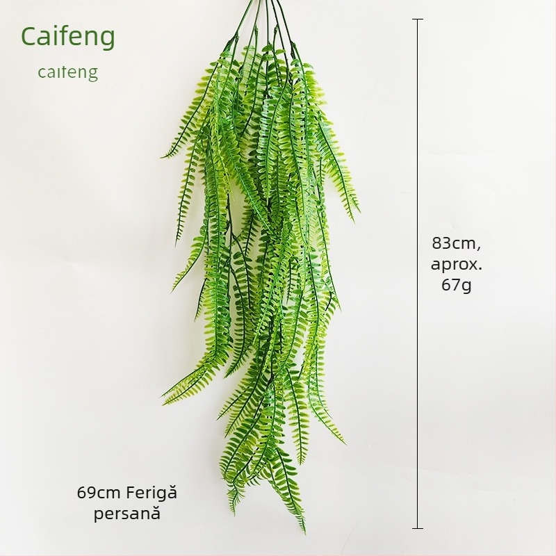 Decor de perete artificial cu eucalipt, textură de ratan, frunze verzi din plastic, pentru casă și exterior, 30-100 cm