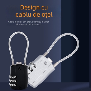 Lacăt cu cablu metalic și cod pentru exterior, lacăt mic pentru ușă, impermeabil și rezistent la ruginire, lacăt colorat compact pentru dulapuri de sală, cu prelungire