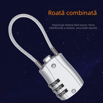 Lacăt cu cablu metalic și cod pentru exterior, lacăt mic pentru ușă, impermeabil și rezistent la ruginire, lacăt colorat compact pentru dulapuri de sală, cu prelungire