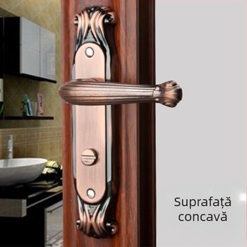 Încuietoare de ușă pentru toaletă, arc concav în formă de U, bronz roșu, stil european, mâner pentru baie