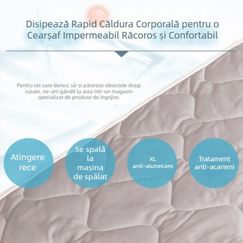 Cearșaf impermeabil pentru pat, protecție împotriva enureziei nocturne, scurgerilor și stropilor, țesătură respirabilă și răcoroasă, anti-acarieni, pentru copii și adulți, vară