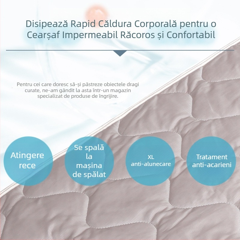 Cearșaf impermeabil pentru pat, protecție împotriva enureziei nocturne, scurgerilor și stropilor, țesătură respirabilă și răcoroasă, anti-acarieni, pentru copii și adulți, vară