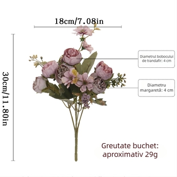 Buchet de trandafiri din mătase — flori artificiale pentru decorul livingului și aranjamente de nuntă