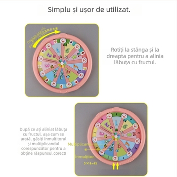 Tavă didactică de înmulțire cu tabel 9×9 pentru calcul mental, matematică în clasa a II-a, model 0042