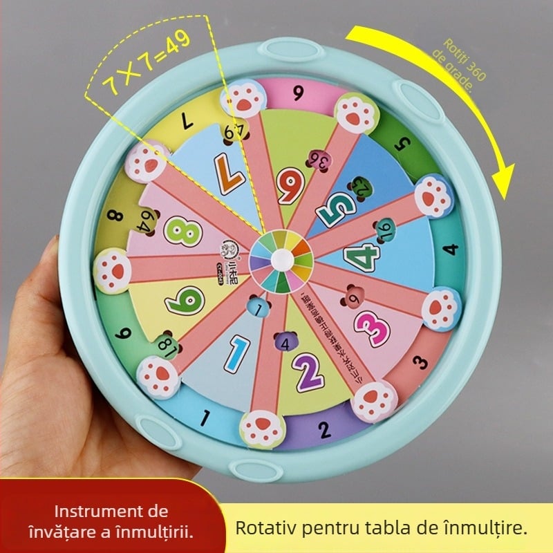 Tavă didactică de înmulțire cu tabel 9×9 pentru calcul mental, matematică în clasa a II-a, model 0042