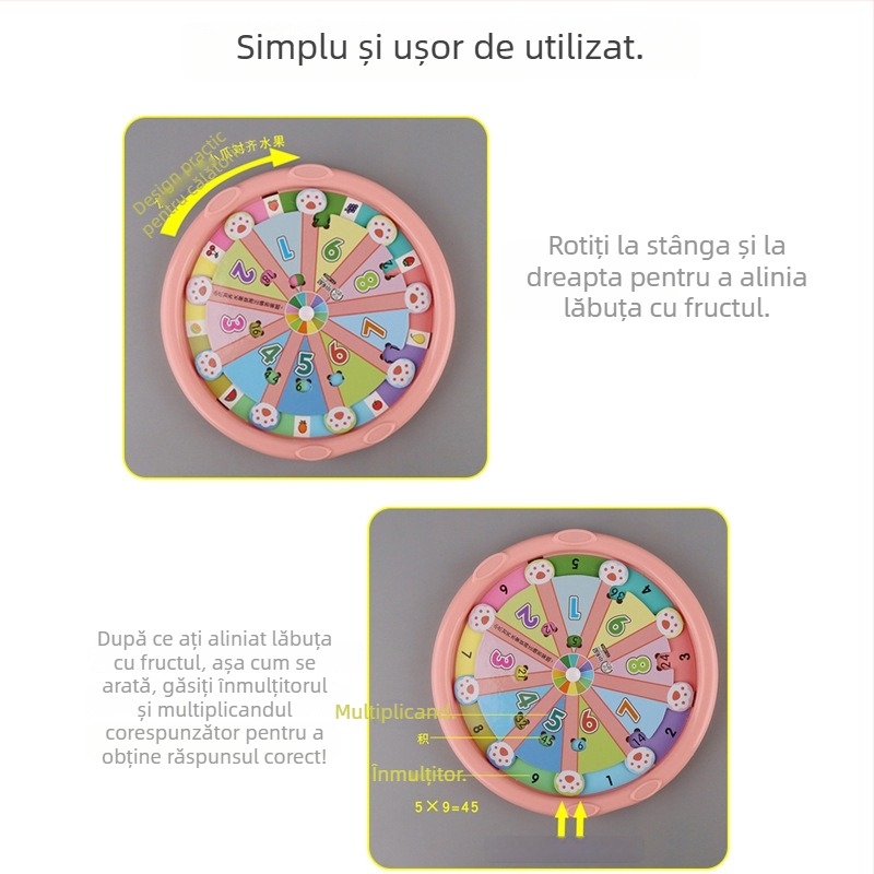 Tavă didactică de înmulțire cu tabel 9×9 pentru calcul mental, matematică în clasa a II-a, model 0042