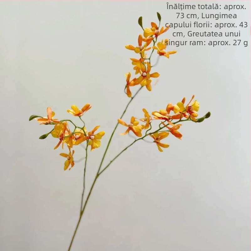 Cu Yang orchidă Phalaenopsis artificială, floare de mătase mini pentru decorul casei; potrivită pentru nunți și recuzită de fotografie