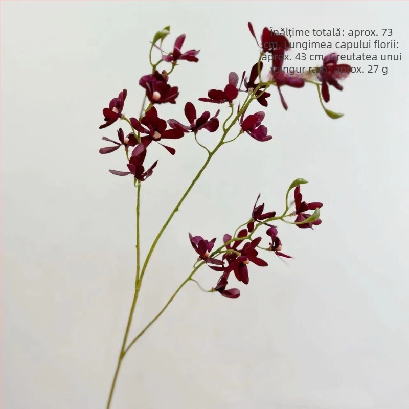 Cu Yang orchidă Phalaenopsis artificială, floare de mătase mini pentru decorul casei; potrivită pentru nunți și recuzită de fotografie
