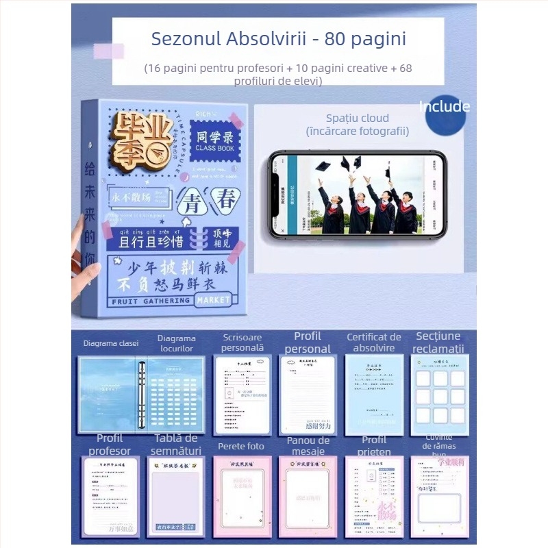 Carte de amintiri pentru absolvirea învățământului primar cu listă de colegi
