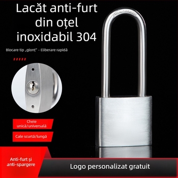 Lacăt din oțel inoxidabil 304, U-form pentru sertare, vehicule de livrare și porți ale depozitului – impermeabil, rezistent la rugină, antifurt