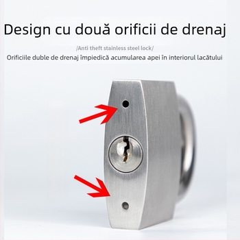 Lacăt din oțel inoxidabil 304, U-form pentru sertare, vehicule de livrare și porți ale depozitului – impermeabil, rezistent la rugină, antifurt