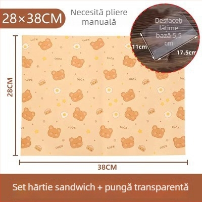 Set de hârtie pentru ambalarea sandvișurilor: hârtie absorbantă pentru ulei, hârtie pentru hamburgeri, hârtie Kraft, hârtie de copt, ambalare alimentară exterioară
