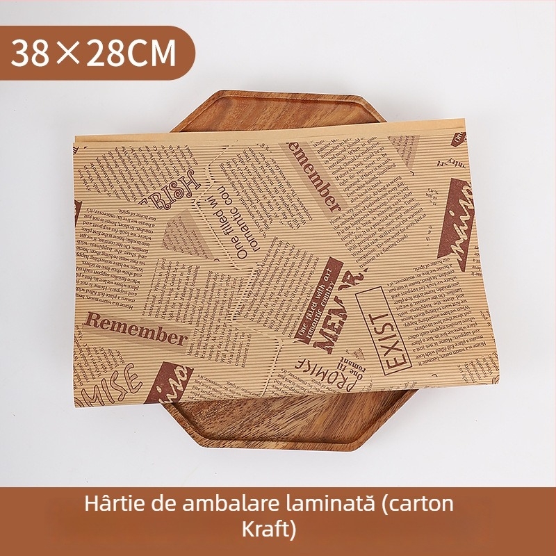 Set de hârtie pentru ambalarea sandvișurilor: hârtie absorbantă pentru ulei, hârtie pentru hamburgeri, hârtie Kraft, hârtie de copt, ambalare alimentară exterioară