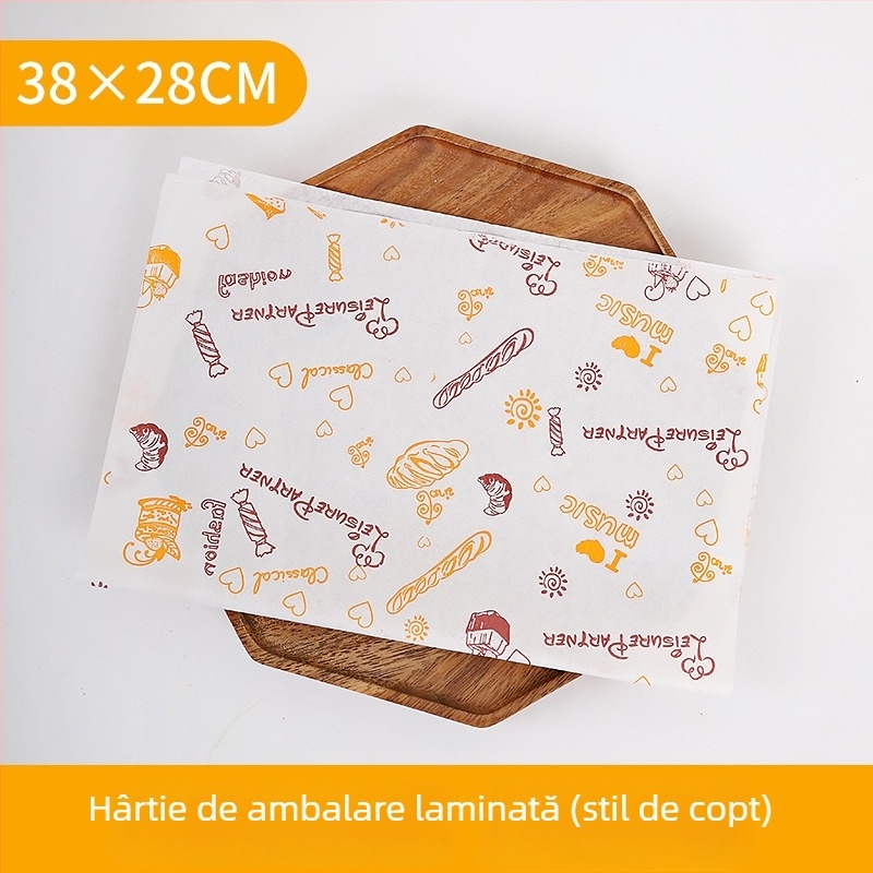 Set de hârtie pentru ambalarea sandvișurilor: hârtie absorbantă pentru ulei, hârtie pentru hamburgeri, hârtie Kraft, hârtie de copt, ambalare alimentară exterioară