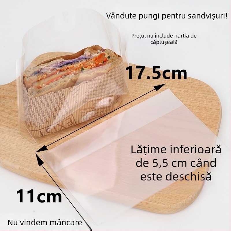 Set de hârtie pentru ambalarea sandvișurilor: hârtie absorbantă pentru ulei, hârtie pentru hamburgeri, hârtie Kraft, hârtie de copt, ambalare alimentară exterioară