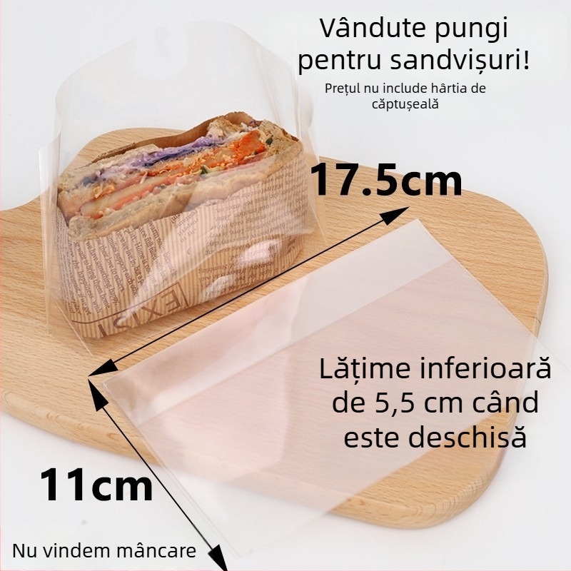 Set de hârtie pentru ambalarea sandvișurilor: hârtie absorbantă pentru ulei, hârtie pentru hamburgeri, hârtie Kraft, hârtie de copt, ambalare alimentară exterioară