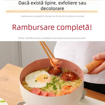 Vas antiaderent pentru hrana bebelușilor, cu strat de Maifan stone, mic vas pentru lapte, potrivit pentru gătirea instant noodles și supelor, compatibil cu plita pe gaz