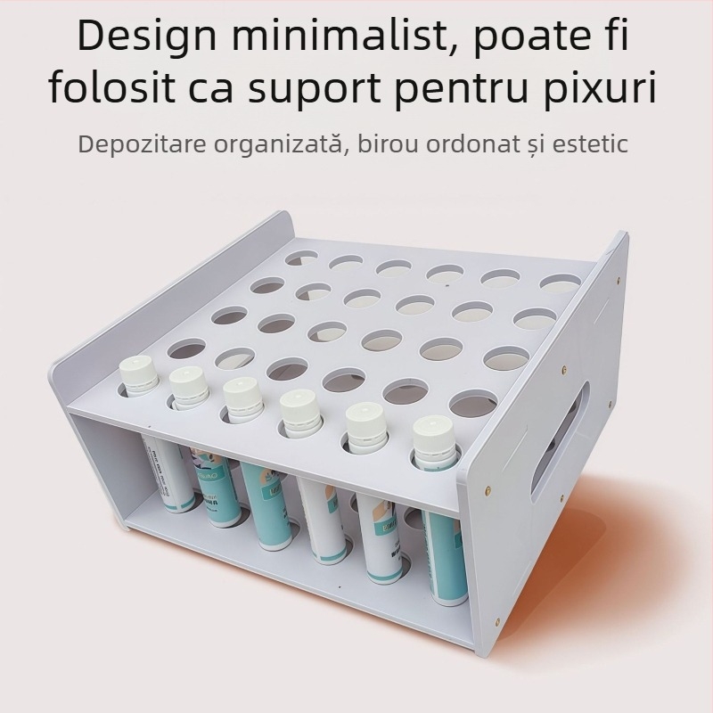 Organizator de birou cu compartimente multiple pentru obiecte mici, Pensetă pentru sprâncene, Foarfece, Pensule, Ruj — spațiu mare pentru articole de birou și pixuri.
