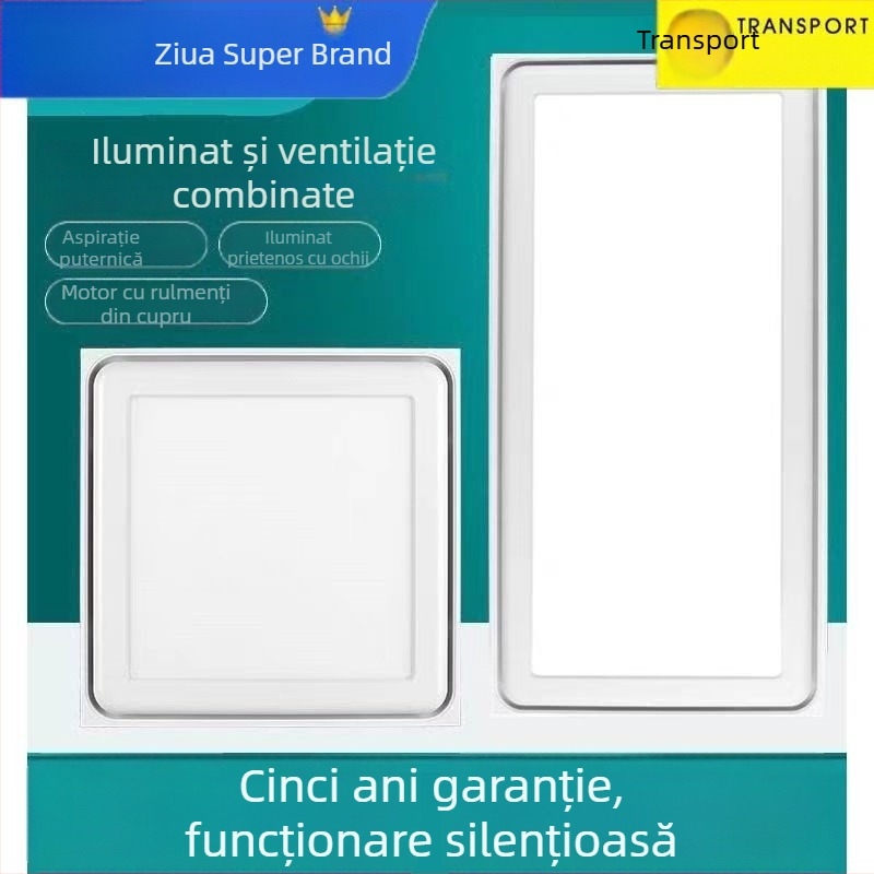 Iluminat de plafon integrat și ventilator de ventilație, 2 în 1, silențios pentru bucătărie