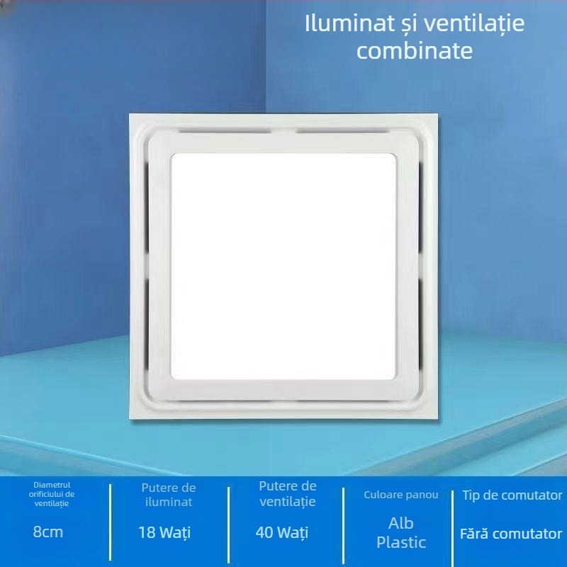 Iluminat de plafon integrat și ventilator de ventilație, 2 în 1, silențios pentru bucătărie