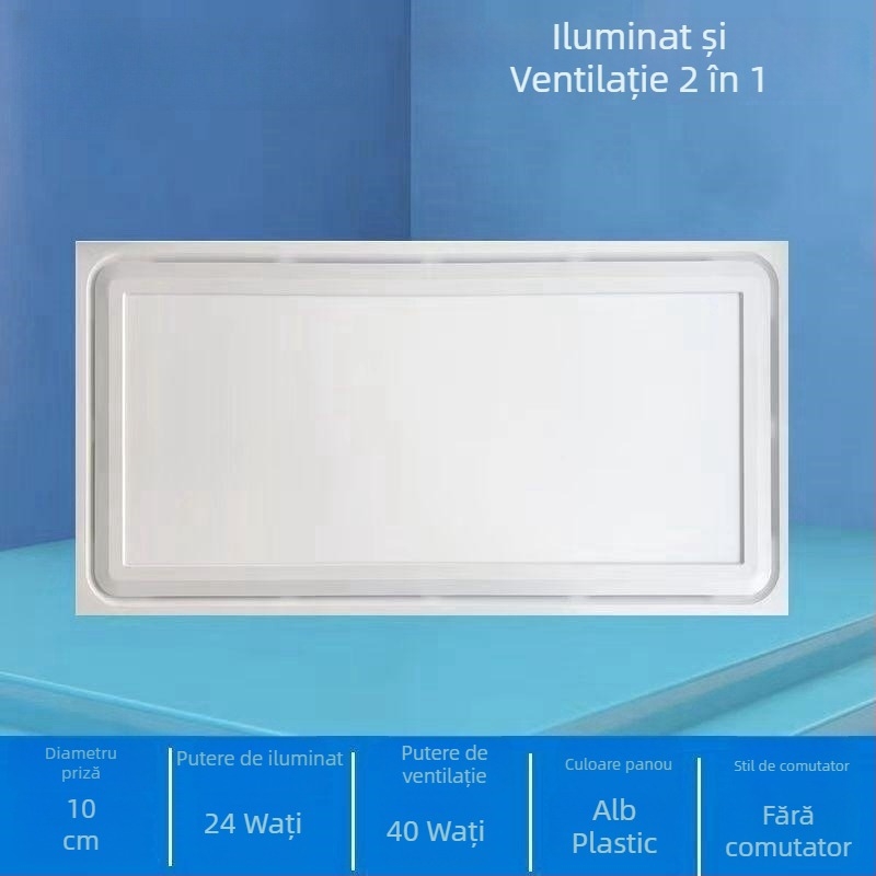 Iluminat de plafon integrat și ventilator de ventilație, 2 în 1, silențios pentru bucătărie