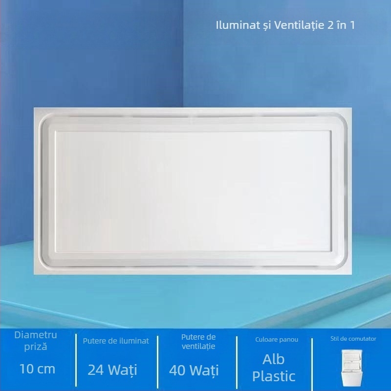 Iluminat de plafon integrat și ventilator de ventilație, 2 în 1, silențios pentru bucătărie
