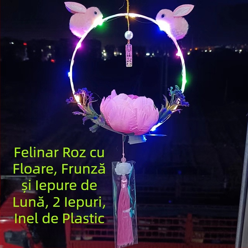 Felinar vintage cu pene, rotund, iluminat, mâner din lemn – stil chinezesc pentru piețe de noapte