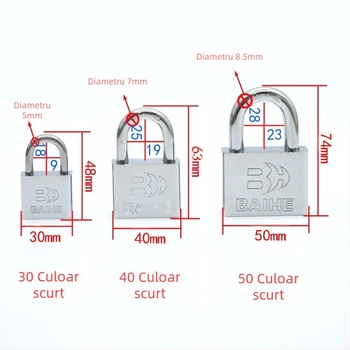 Lacăt mic anti-rugină pentru uși și ferestre, anti-efracție și anti-furt, imitație de oțel inoxidabil, design ușor lux pentru depozitare
