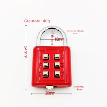 Încuietoare cu keypad de 6 cifre și bolt întărit, pentru dulapuri, uși de cămin, sală de sport și piscină