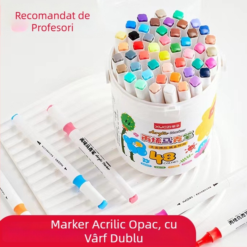 Markere acrilice pentru copii – opace, rezistente la apă, pentru desen DIY cu acuarelă, colorate