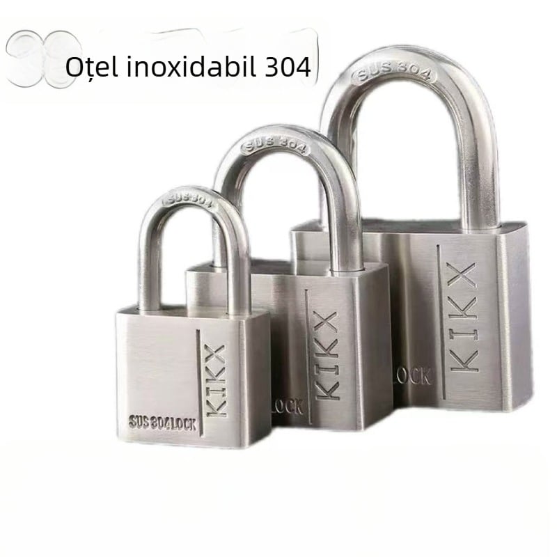 Lacăt din oțel inoxidabil pentru uz casnic, impermeabil și rezistent la rugine 304, potrivit pentru sertare, dulapuri și uși, antifurt