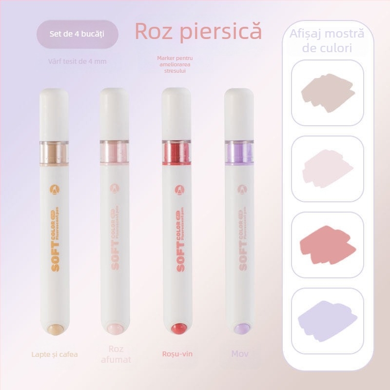 Marker de evidențiere parfumat pentru relaxarea stresului, seria Round, elev drăguț, scriere lină